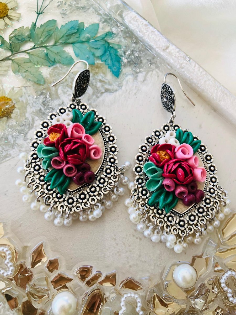Polymer Floral Jewellery Set