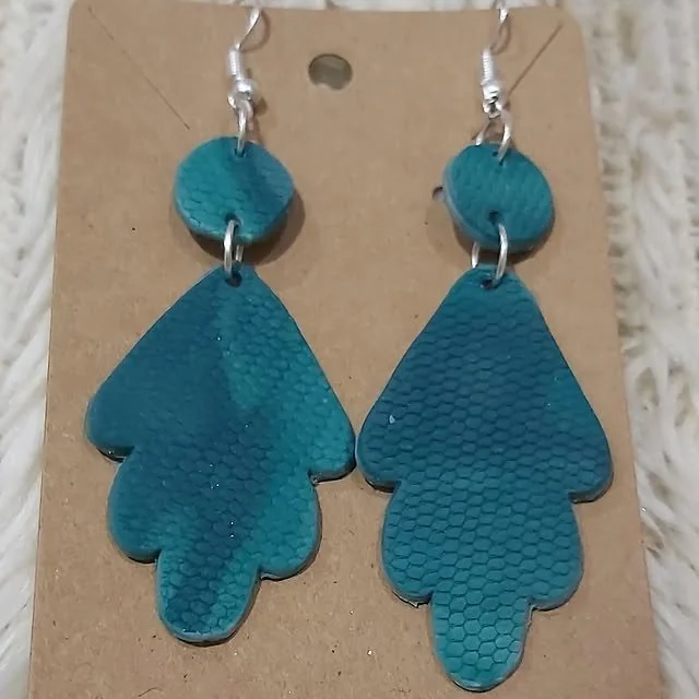 Caribbean blue polymer earrings