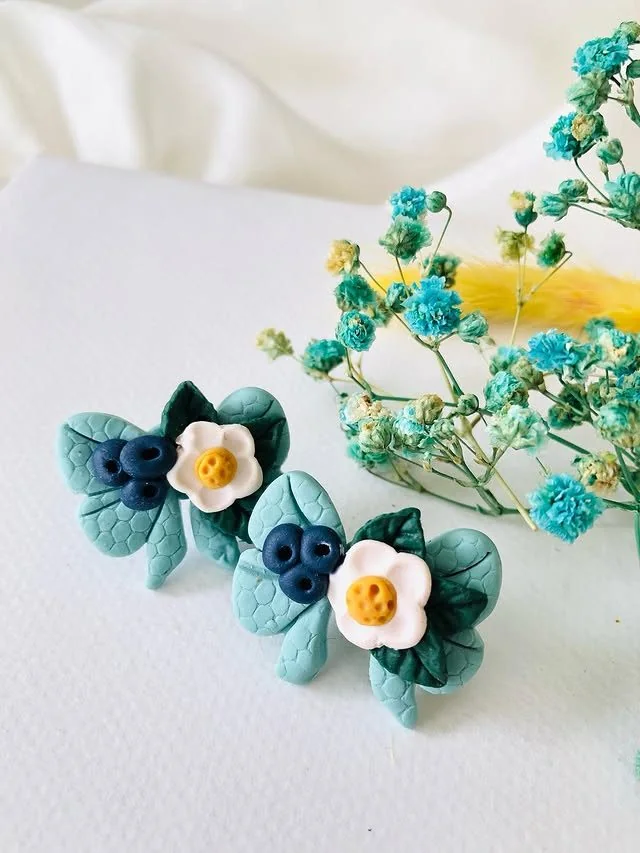 Handmade polymer clay studs