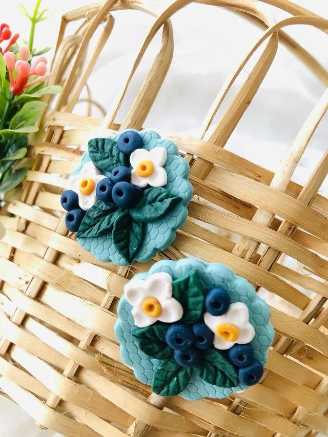 Handmade polymer clay studs